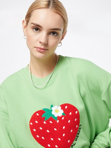 LOCAL HEROES Sweatshirt 'WILD STRAWBERRY' in Green