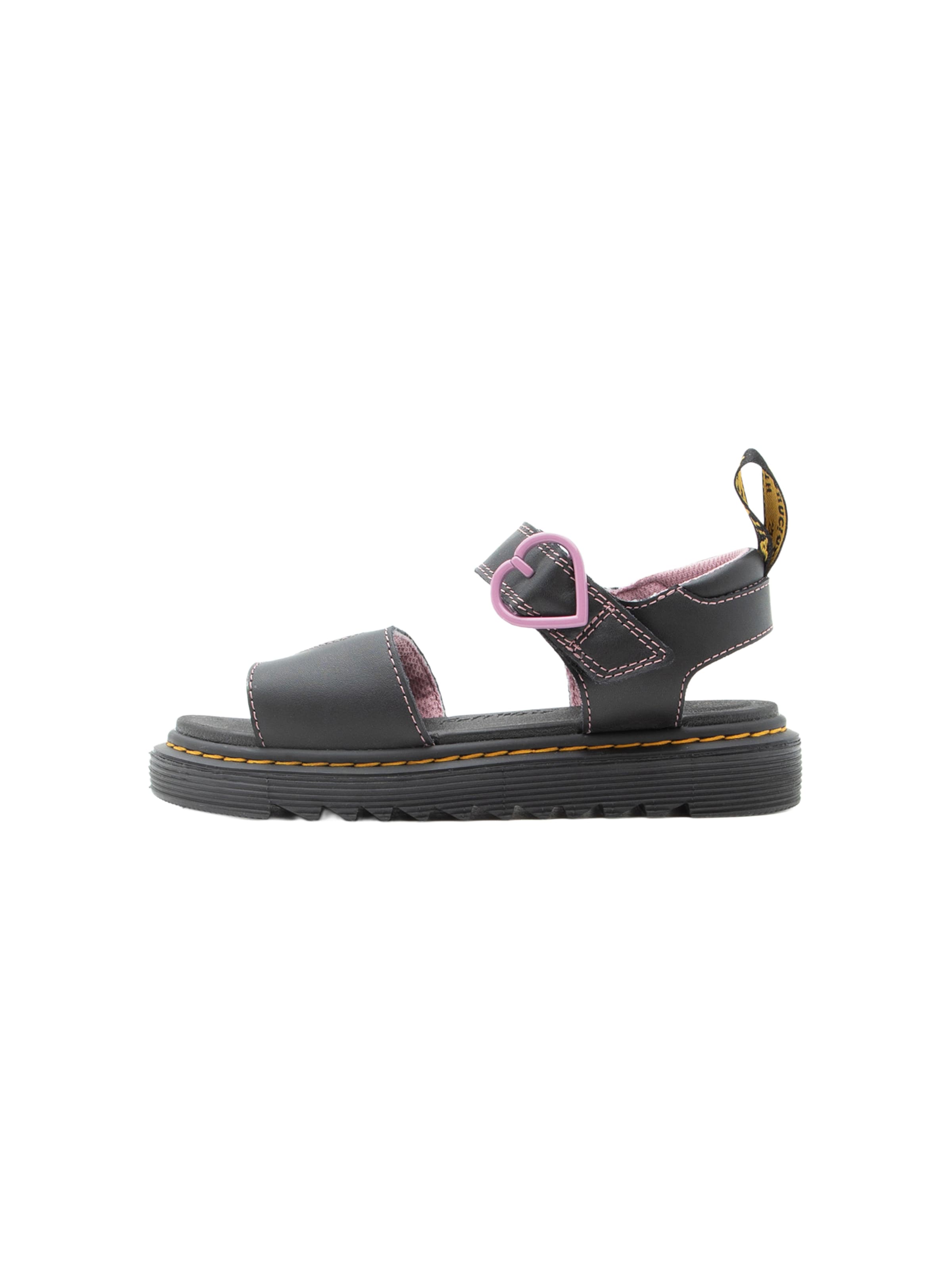Dr. Martens - Sandalias 'Marlowe Hearts II' en negro: frente