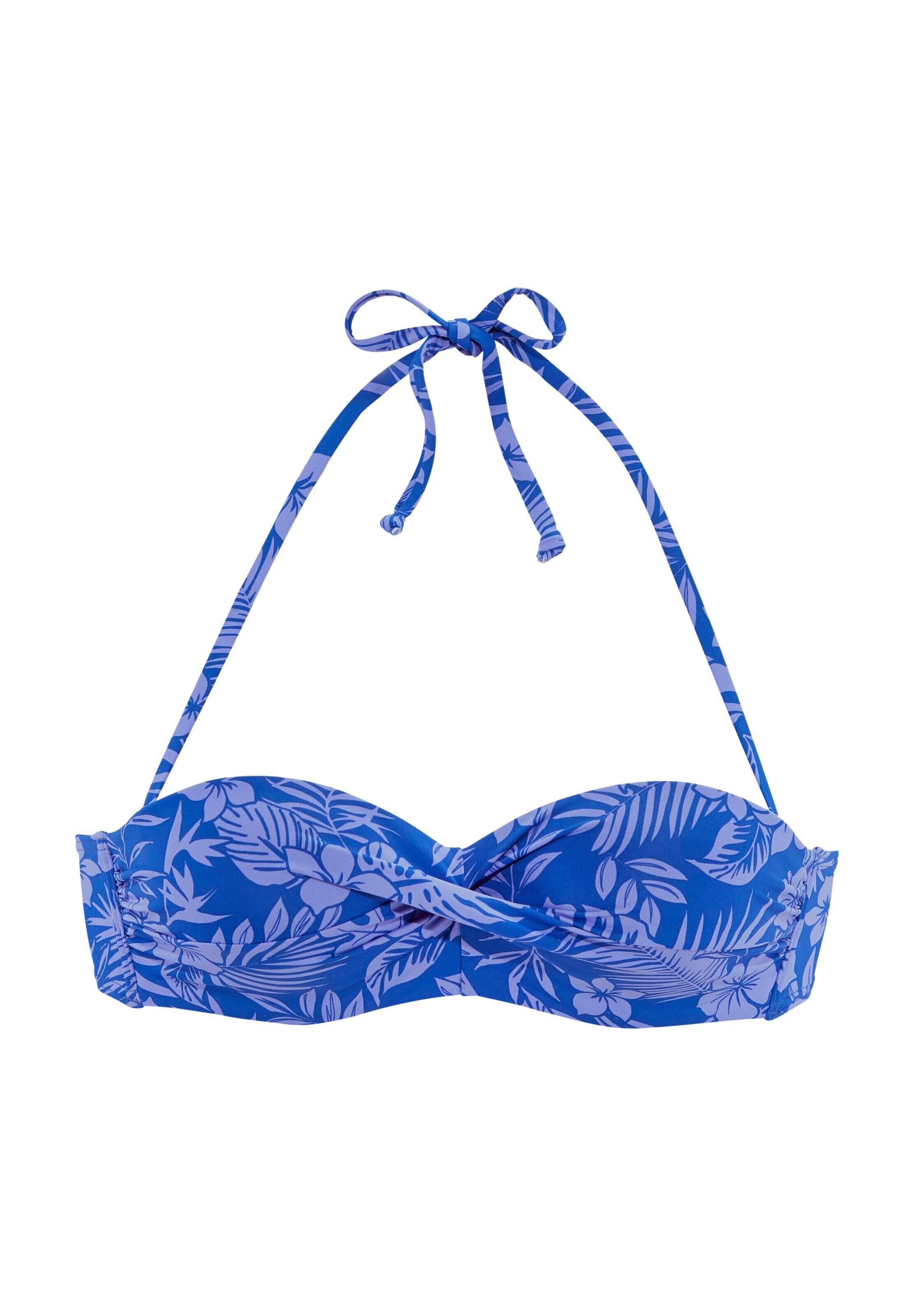 Bandeau Sutien costum de baie de la VENICE BEACH pe albastru: față