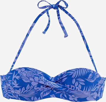Top per bikini di VENICE BEACH in blu: frontale
