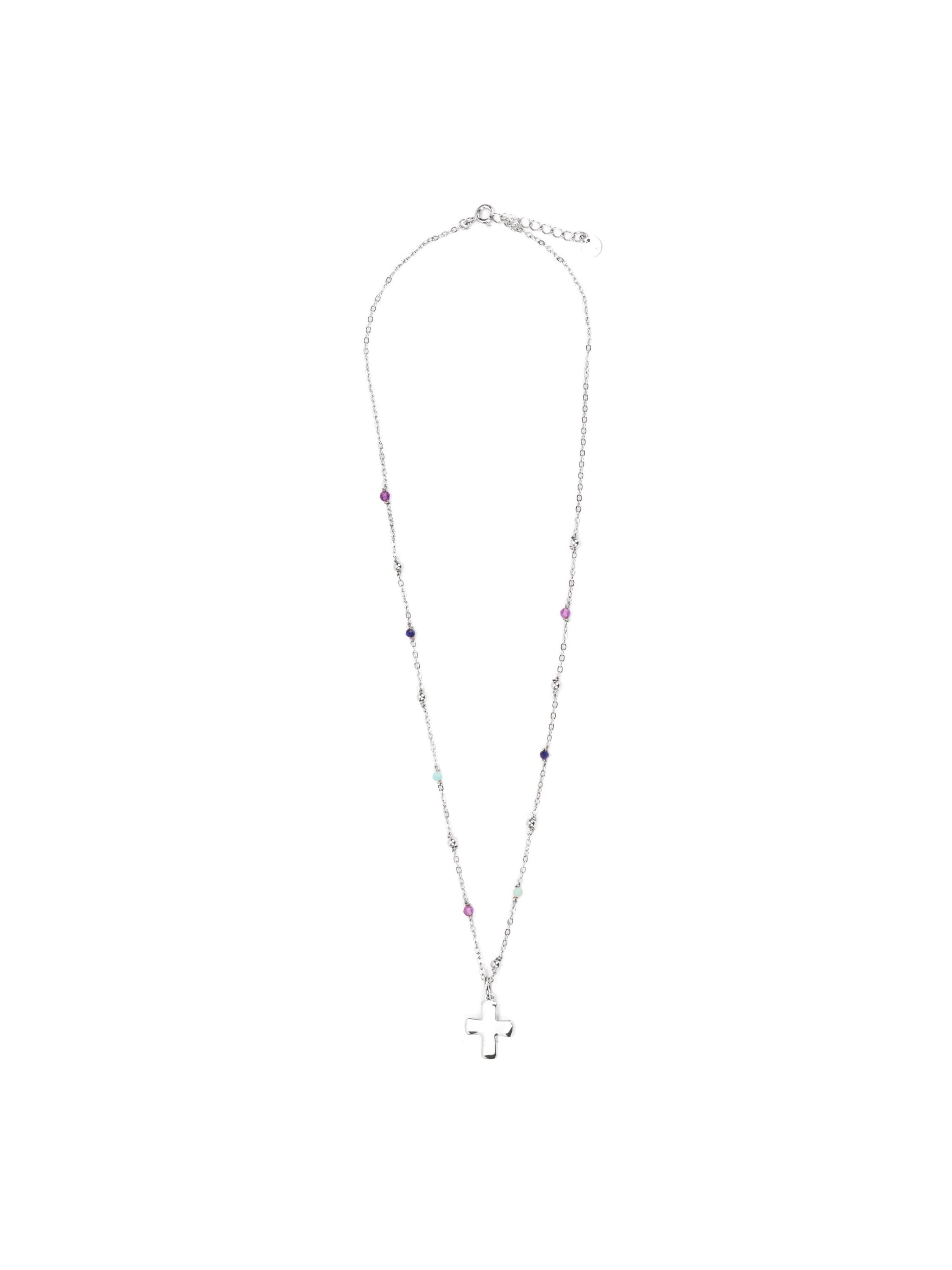 Luxenter - Colar 'Cruz' em prata: frente
