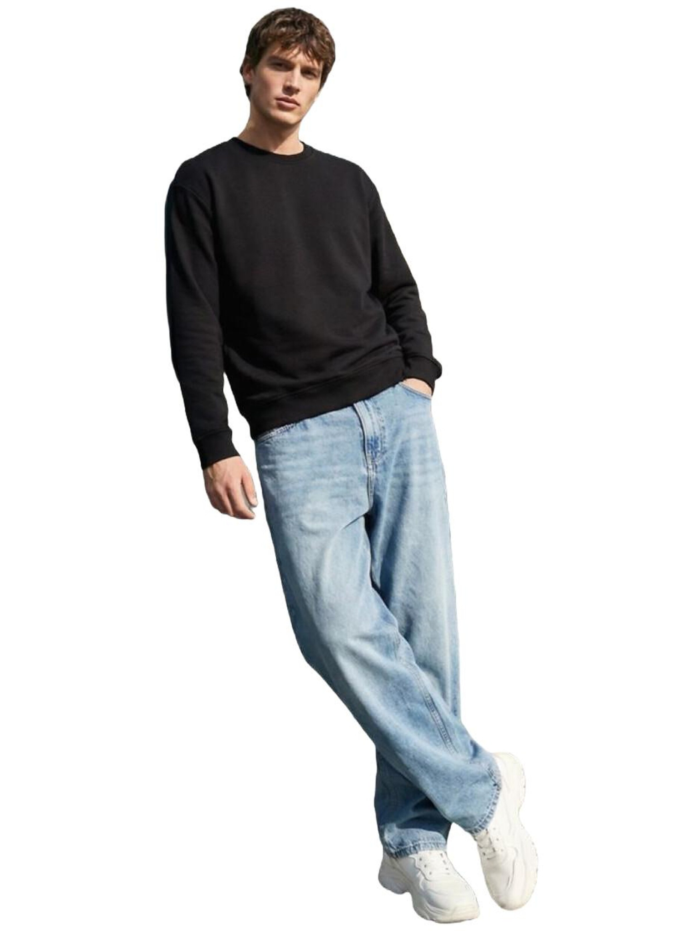 LTB Jeans Sweatshirt 'LTB Jeans Herren-Sweatshirt mit Rundhalsausschnitt'‌‌‌‌‌‌‌‌‌‌ in S in schwarz, Produktansicht