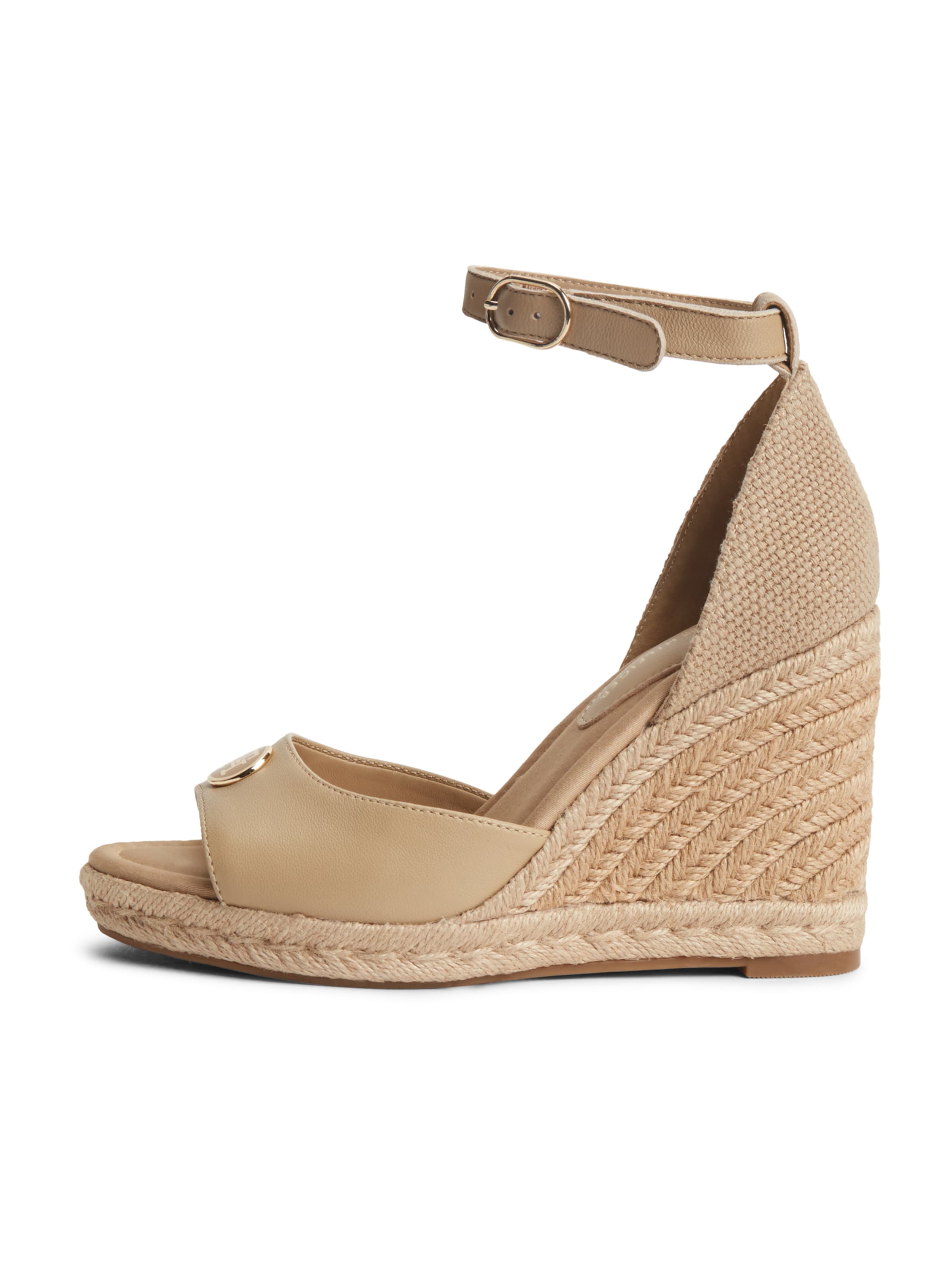TOMMY HILFIGER - Sandalias con hebilla en beige: frente