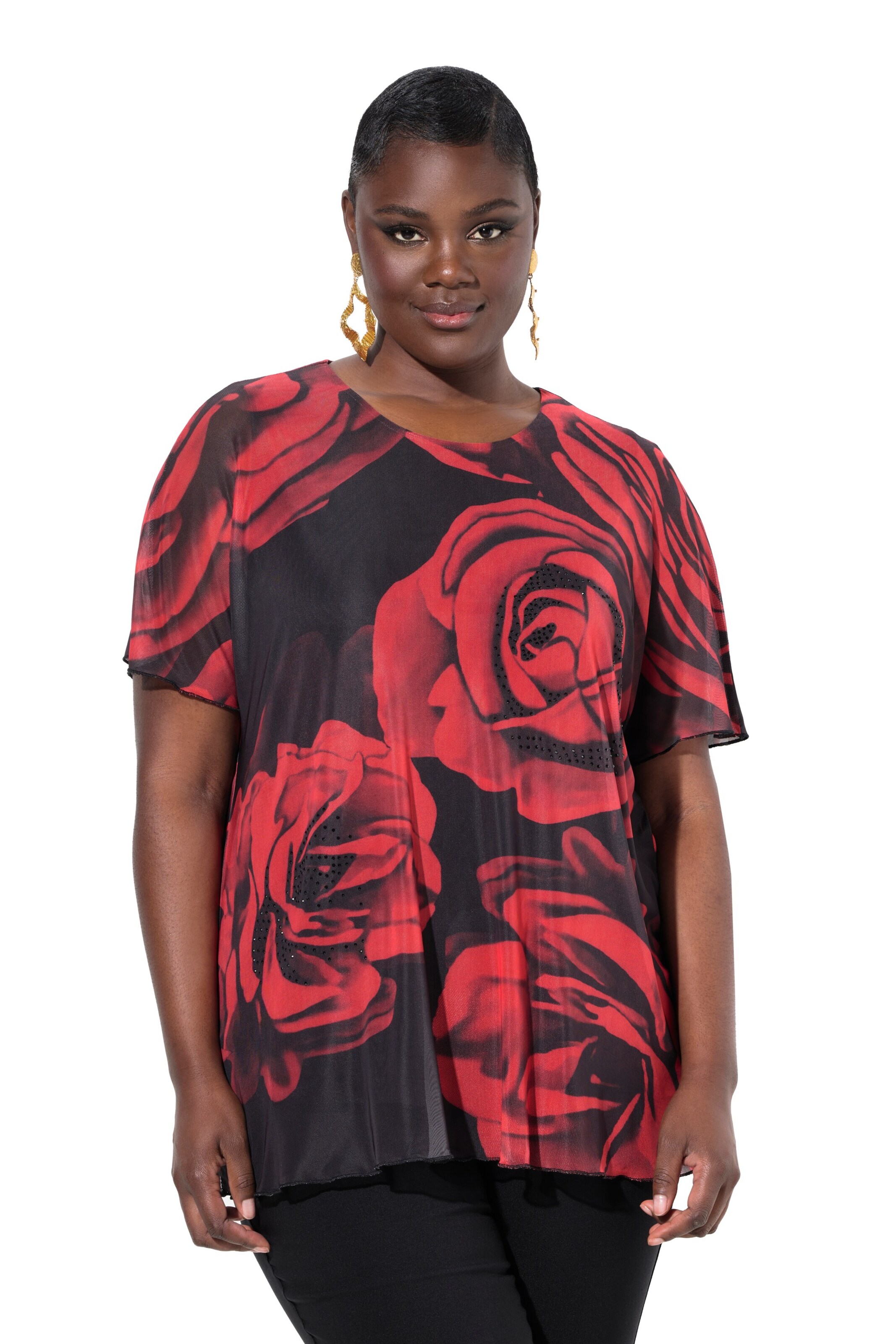 Ulla Popken Bluse in Schwarz: Vorderseite