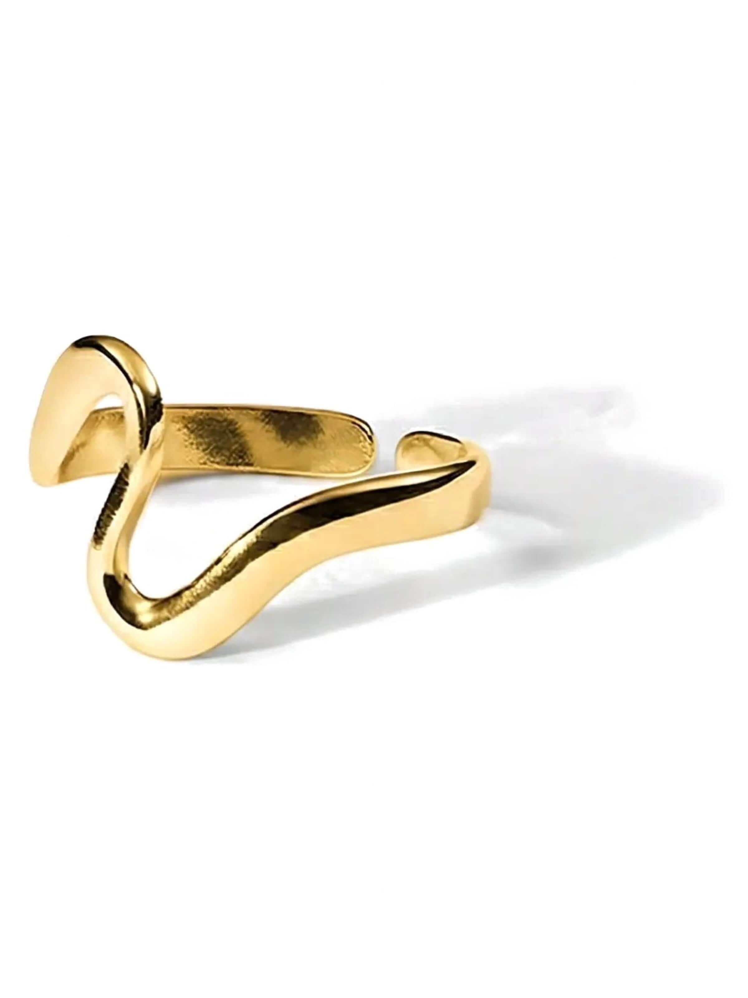 hiBALI Foot jewelry 'Wavy' in Gold: front