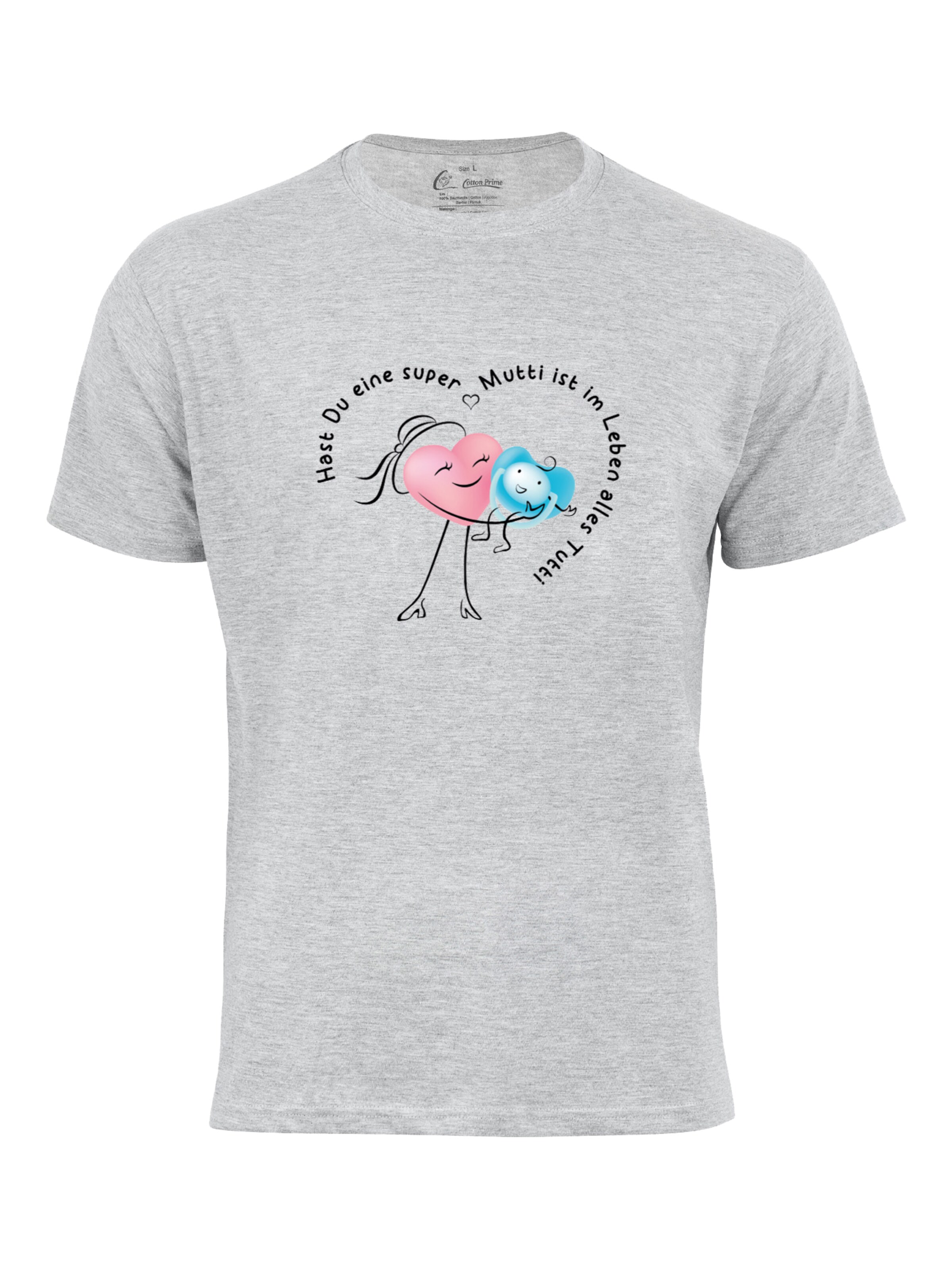 Cotton Prime Shirt 'Super Mutti' in Grijs: voorkant
