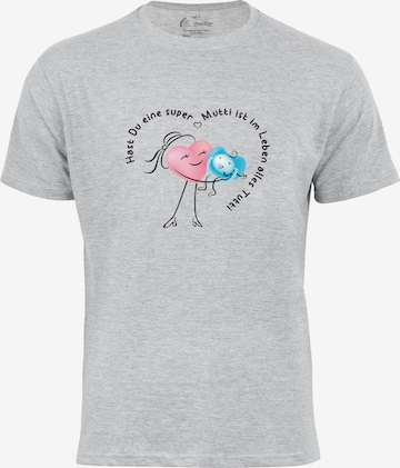 Cotton Prime Shirt 'Super Mutti' in Grijs: voorkant