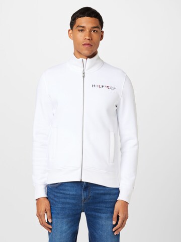TOMMY HILFIGER Sweat jacket in White: front
