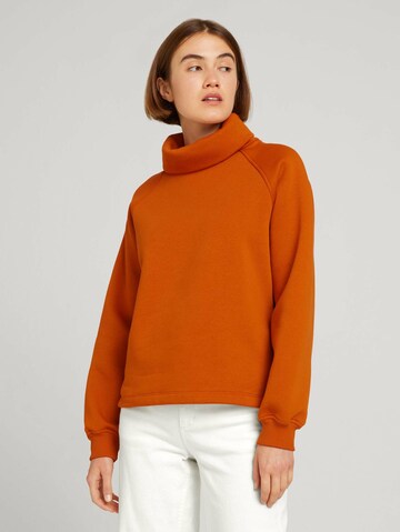 TOM TAILOR DENIM Sweatshirt in Orange: front