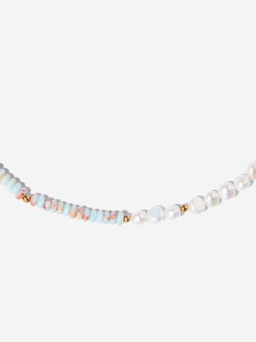 ØYRE Łańcuszek 'Pastel Bead and Round Pearl' w kolorze niebieski