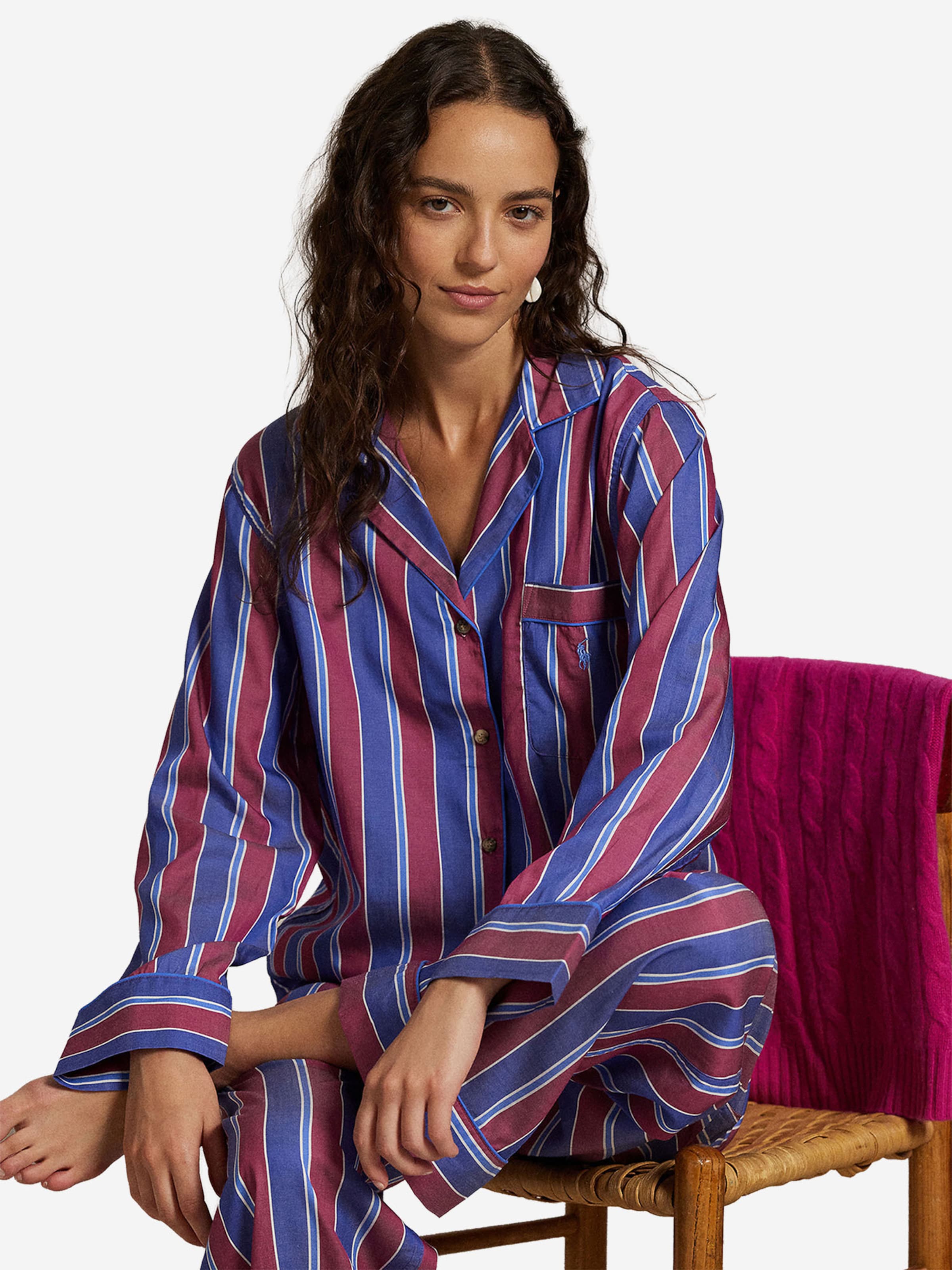 Polo Ralph Lauren Pyjama ' Cricket Stripe ' in Lila