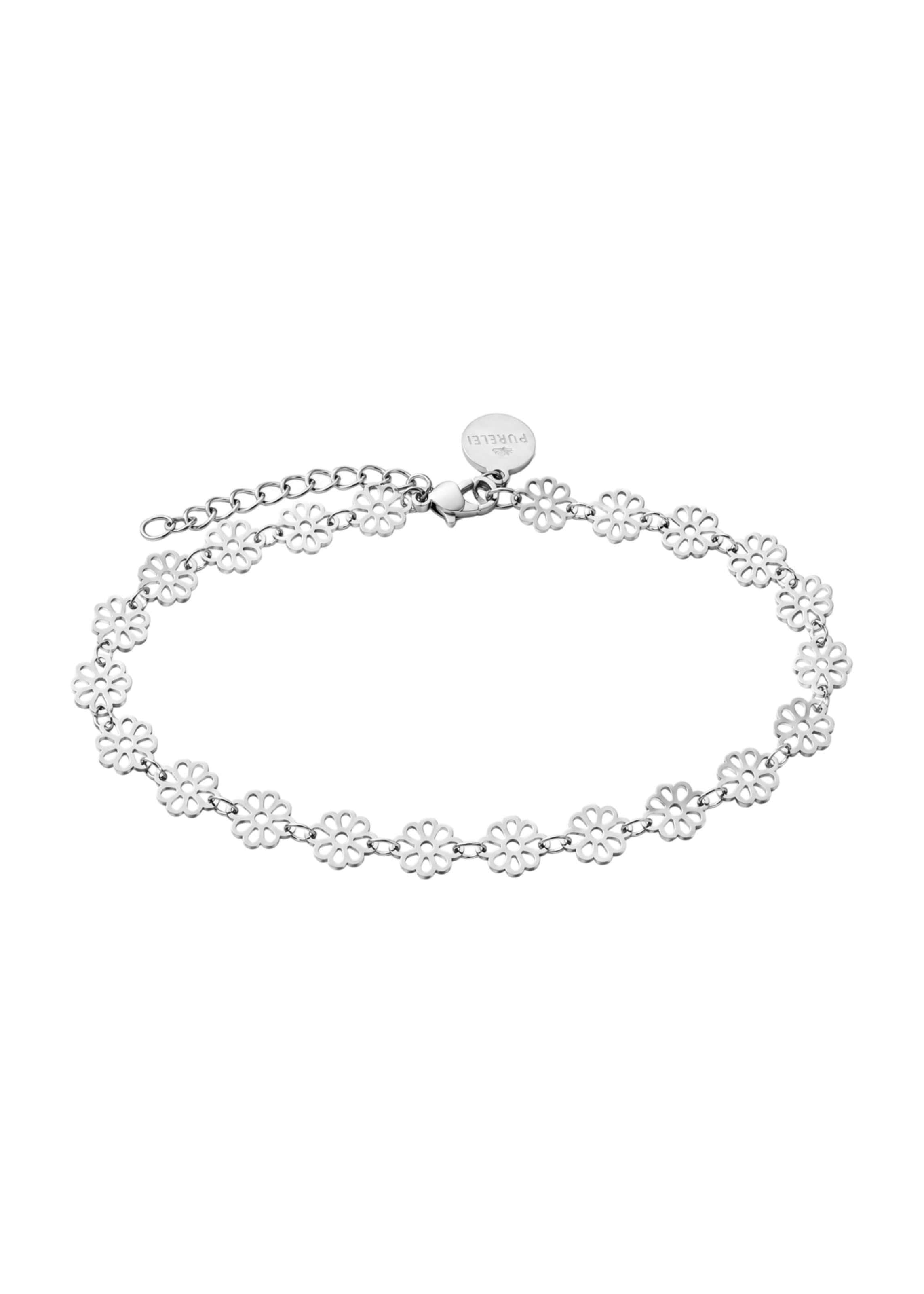 PURELEI Voetsieraden 'Blossom' in Zilver: voorkant