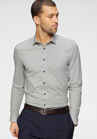 OLYMP Slim fit Button Up Shirt in Grey: front
