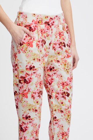 ICHI Tapered Pleat-front trousers 'KATE' in Mixed colours