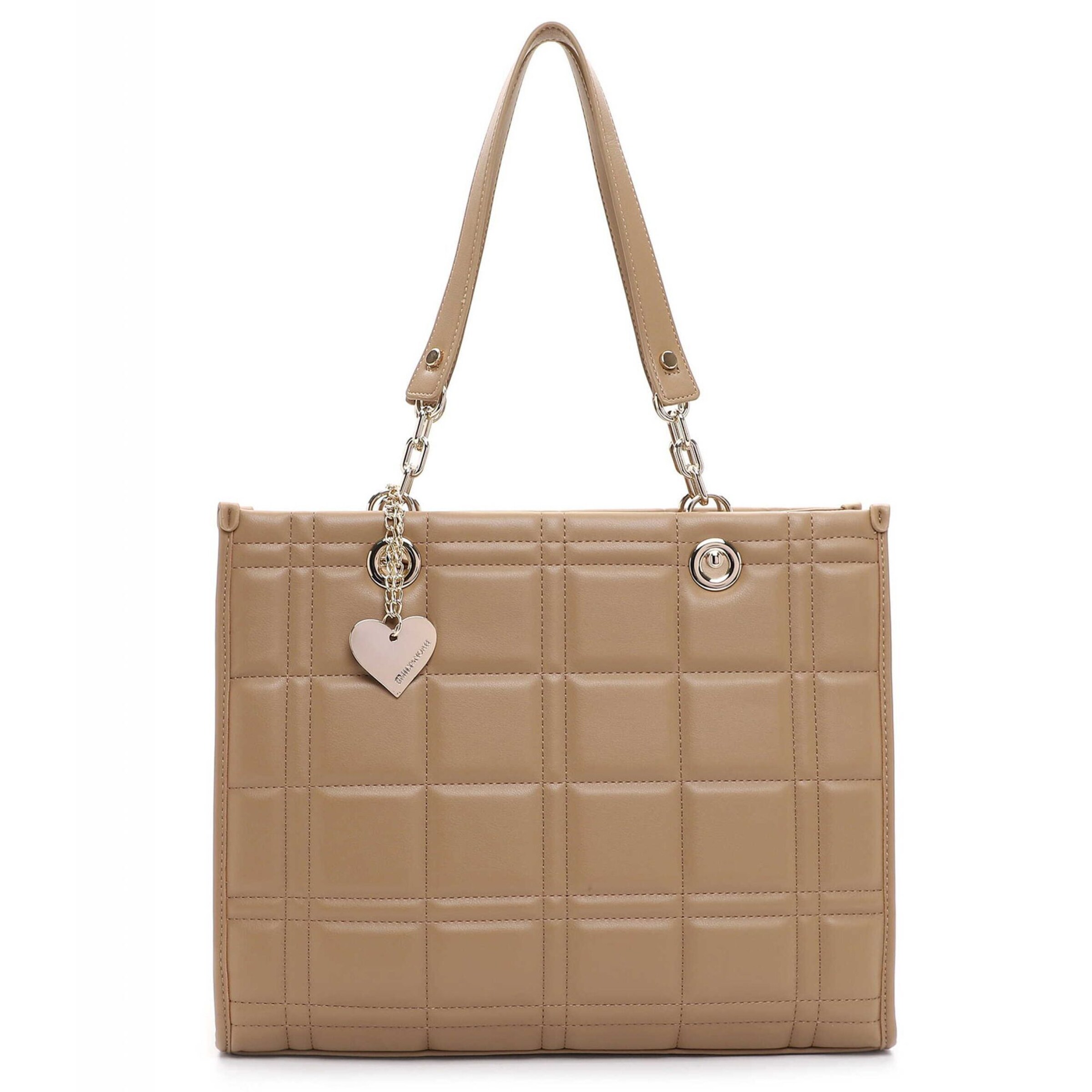 Cabas 'Dahlia' Emily & Noah en beige : devant