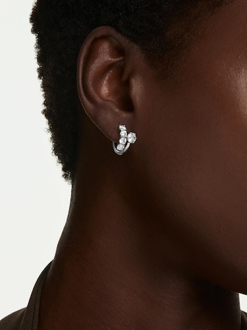 sidabrinė Swarovski Auskarai 'MATRIX': priekis