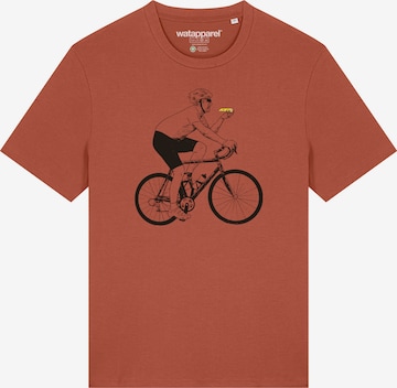 T-Shirt 'Fahrrad und Pizza' Watapparel en rouge : devant