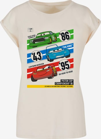ABSOLUTE CULT T-Shirt 'Cars - Pistons Cup Champions' in Beige: predná strana
