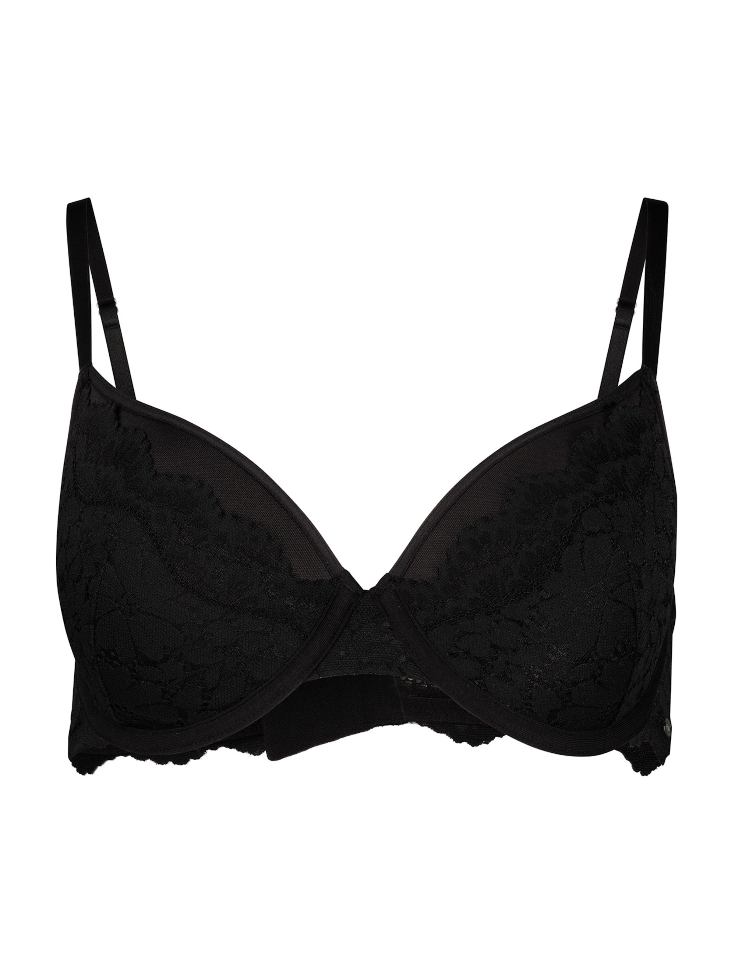 Push-up Soutien-gorge Skiny en noir : devant