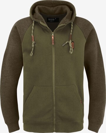 INDICODE JEANS Sweatvest 'Terence' in Groen: voorkant