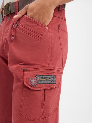 TIMEZONE Regular Cargo Pants 'Ryker' in Red