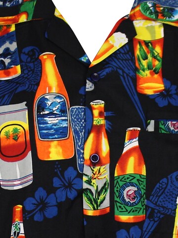 King Kameha Shirt 'Beerbottle' in Zwart