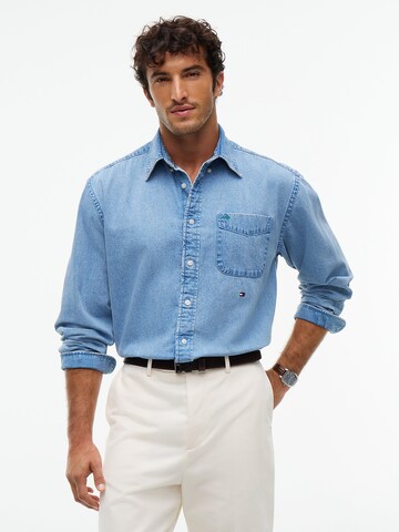 TOMMY HILFIGER Regular Fit Hemd in Blau: Vorderseite