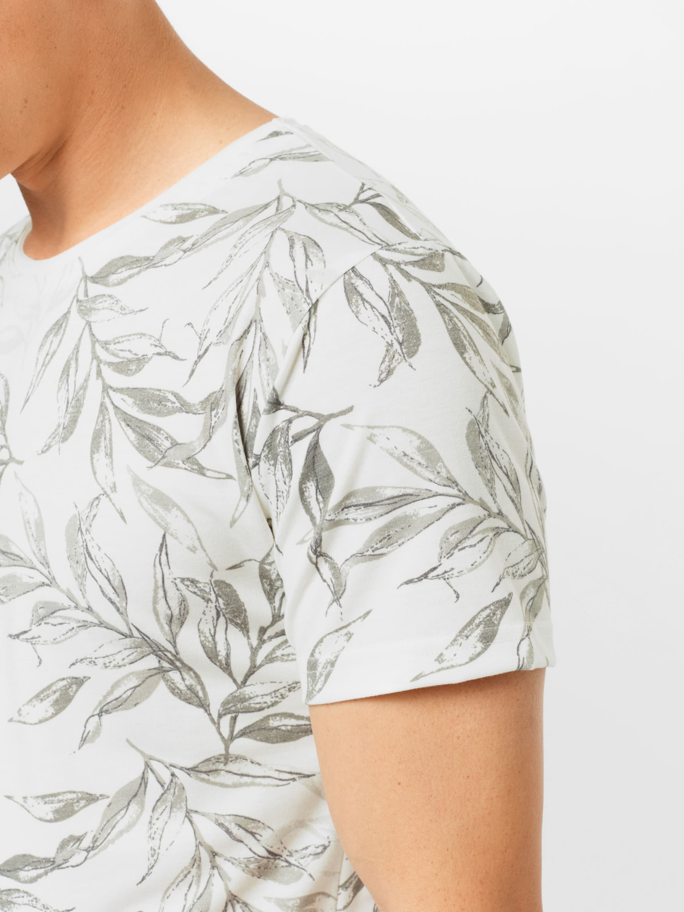 Vêtements T-Shirt LEAVES Key Largo en Blanc, Kaki 