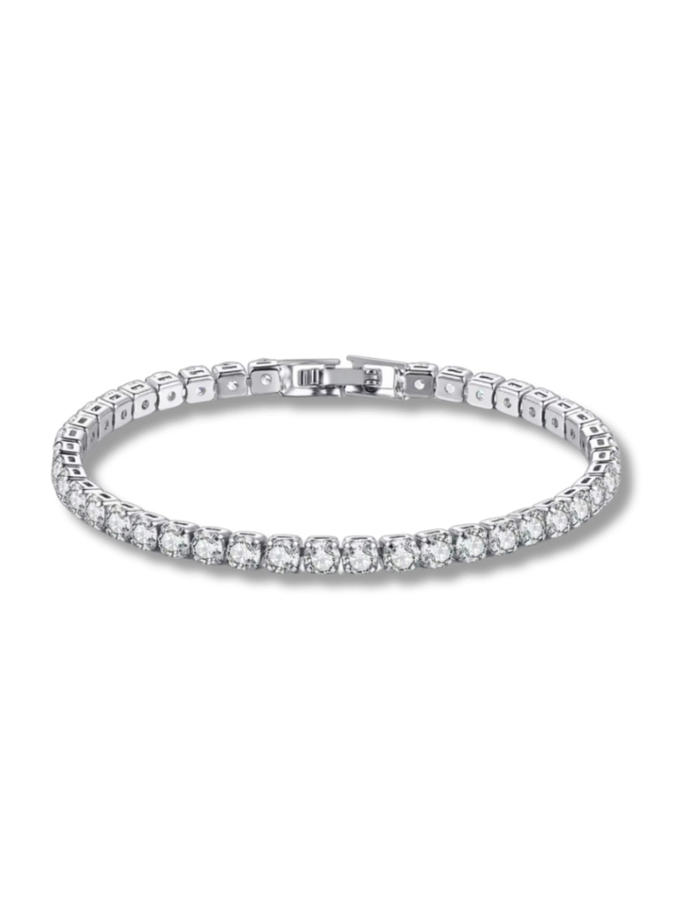 Pure Schmuck Armband 'Iced Out Tennisarmband'‌ in Silber: Vorderseite