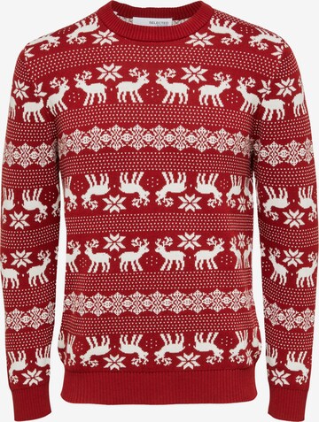 SELECTED HOMME Sweater 'DEER' in Red: front