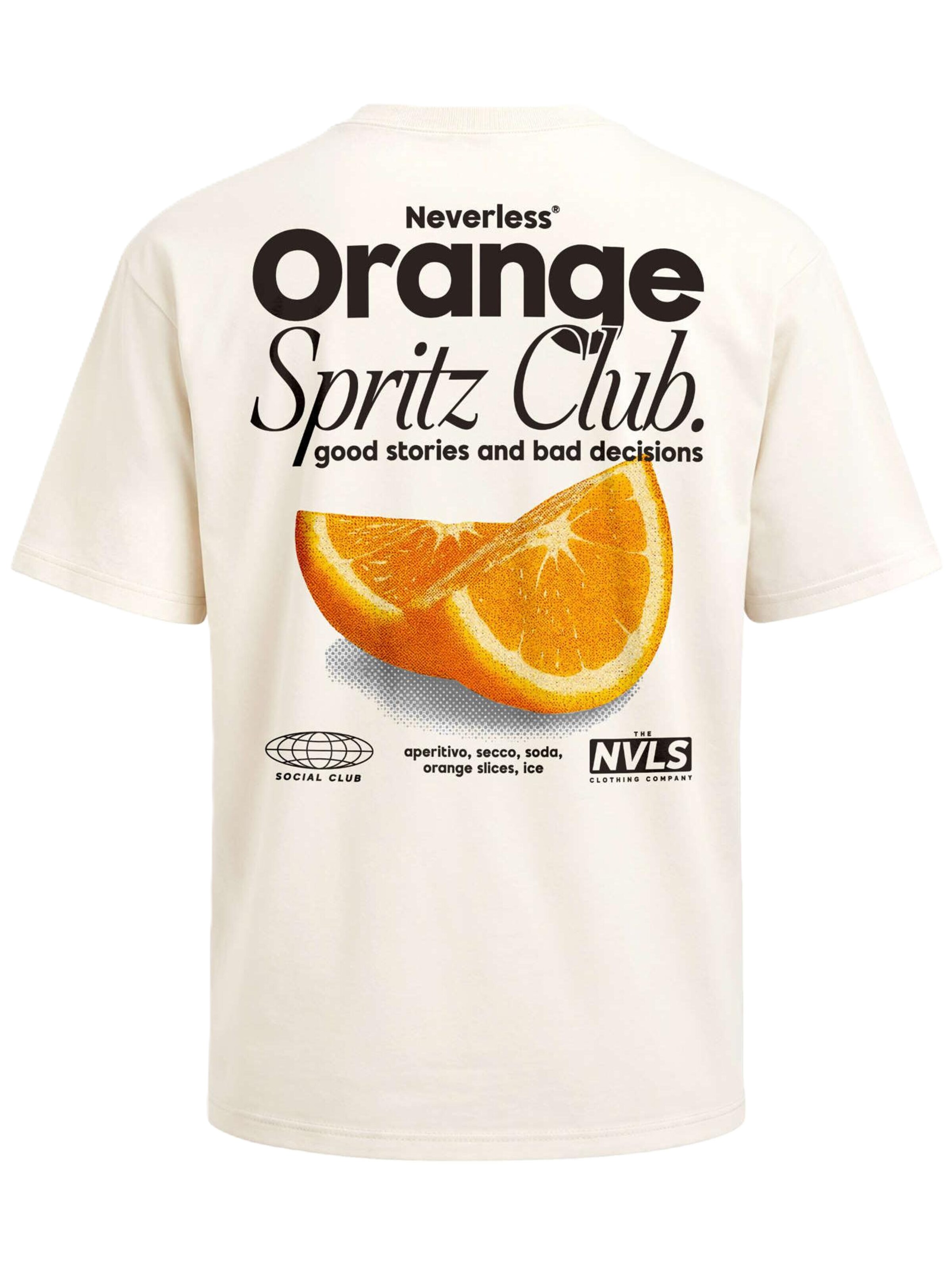 Neverless Shirt 'Orange Spritz' in Beige