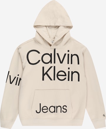 Calvin Klein Jeans Sweatshirt 'BOLD' i beige: framsida