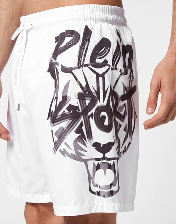 Pantaloncini da bagno 'Tiger' di Plein Sport in bianco