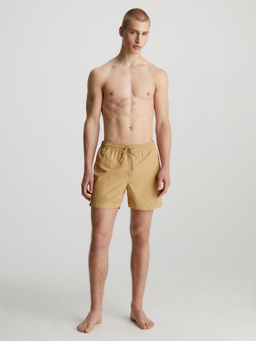 Calvin Klein Swimwear Board Shorts in Beige