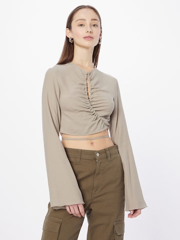 WEEKDAY Blus 'Cassie' i beige: framsida