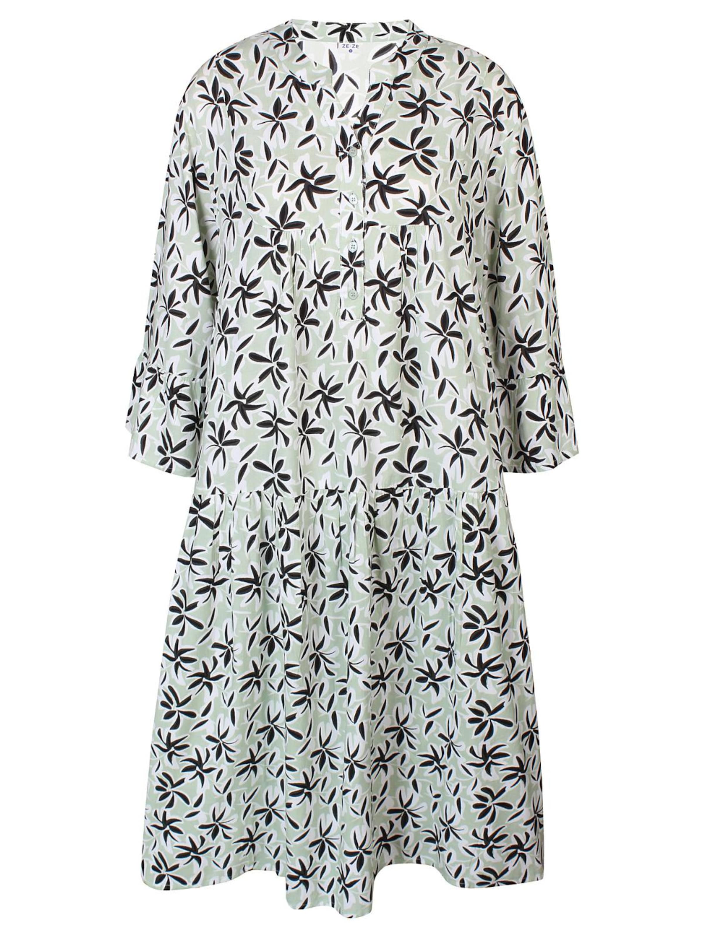 ze-ze Jurk 'Relly 024' in Groen: voorkant