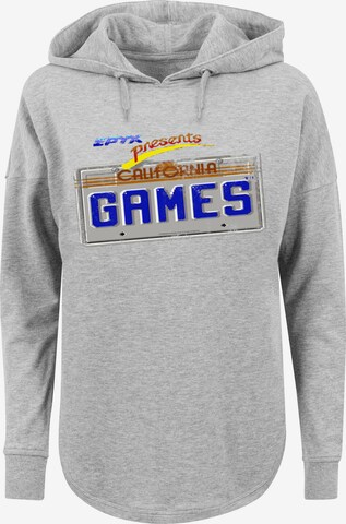 F4NT4STIC Sweatshirt 'Retro Gaming California Games Plate' in Grau: predná strana