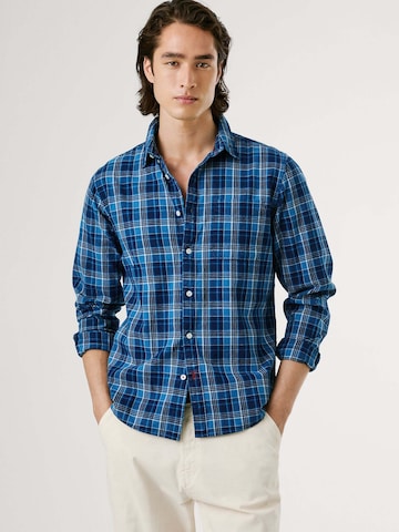 Pepe Jeans Regular fit Overhemd ' CORWIN ' in Blauw: voorkant