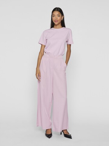 VILA Wide leg Bandplooibroek in Roze
