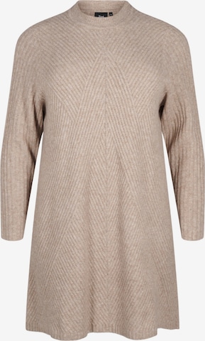 Abito in maglia di Zizzi in beige: frontale