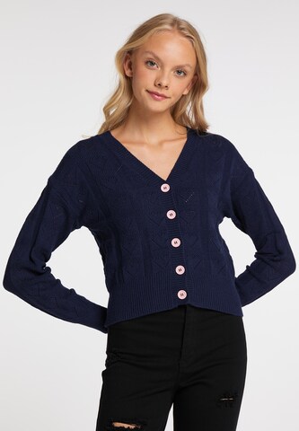 MYMO Knit Cardigan in Blue: front