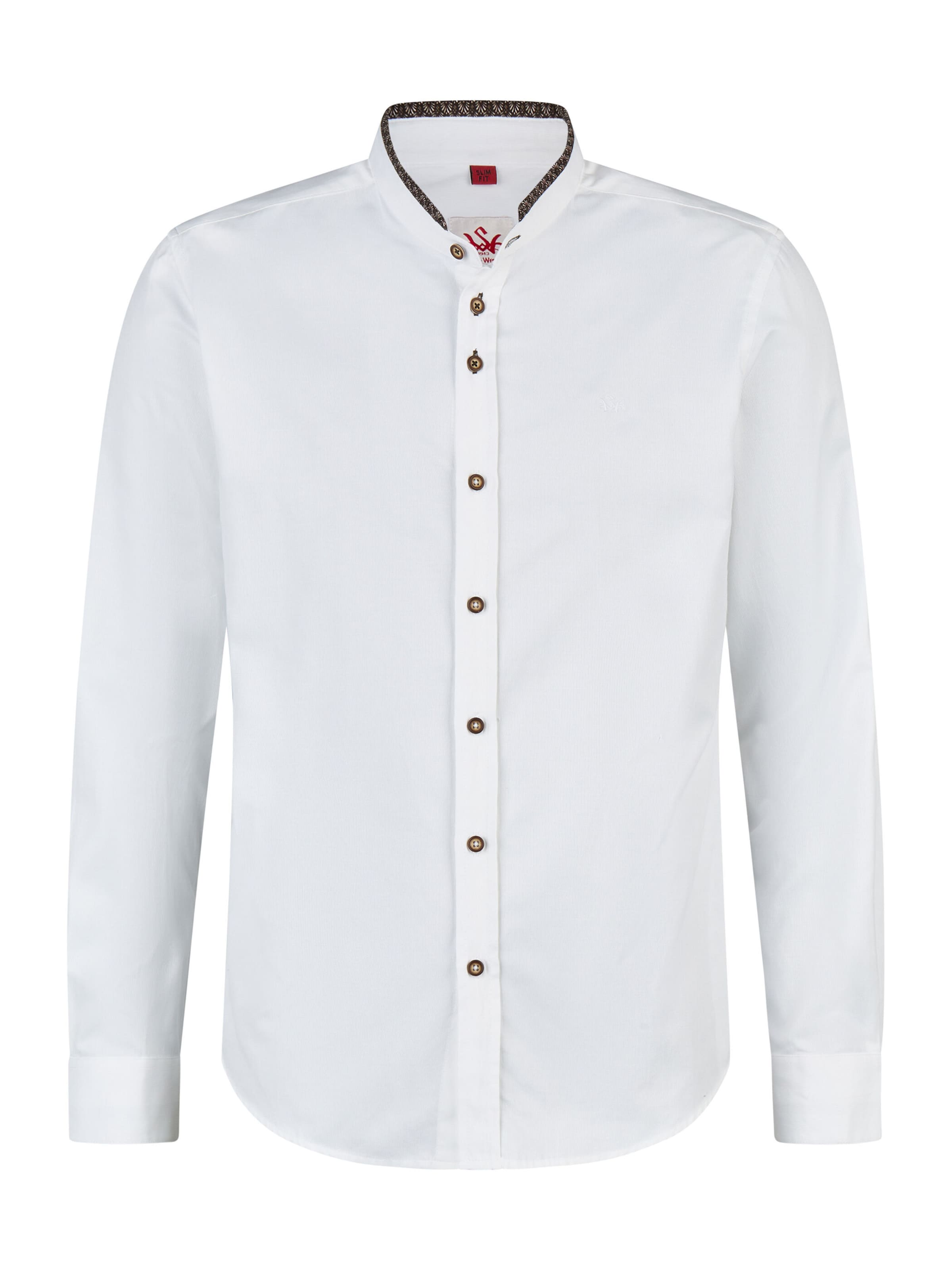 Coupe slim Chemise folklorique SPIETH & WENSKY en blanc : devant