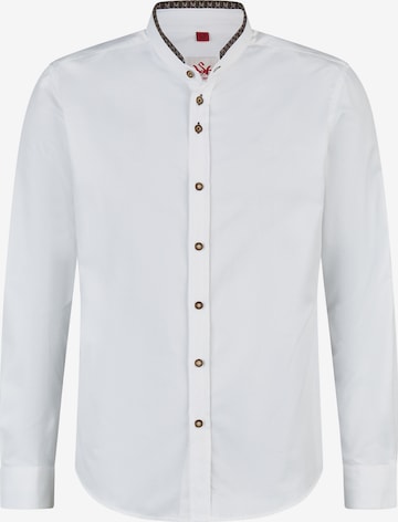 SPIETH & WENSKY Slim Fit Trachtenhemd 'Köst' in Slim Fit in Weiß: Vorderseite