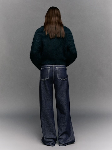 BershkaWide Leg/ Široke nogavice Traperice - plava boja