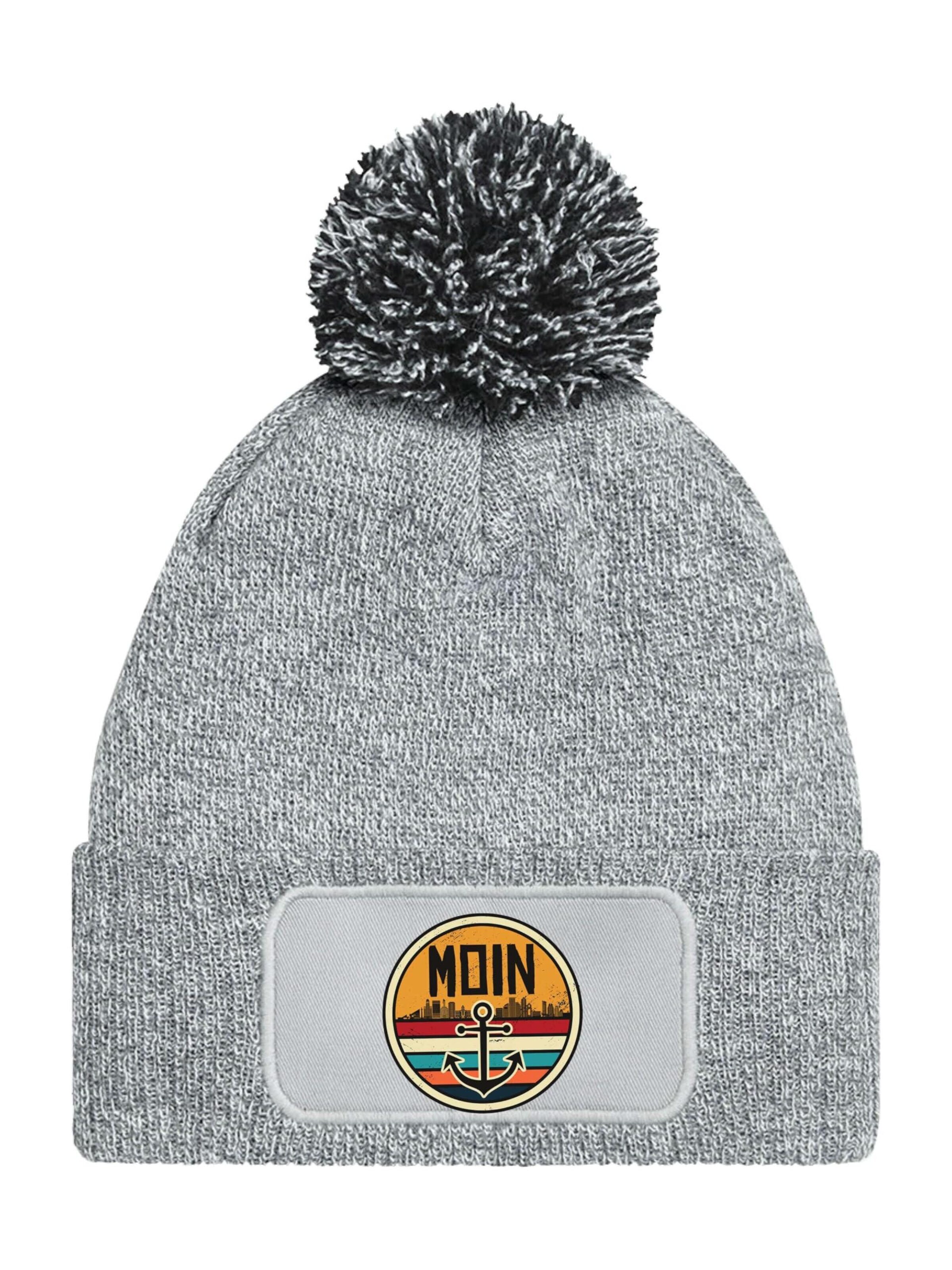 Youth Designz Beanie 'Moin Anker' in Grey: front