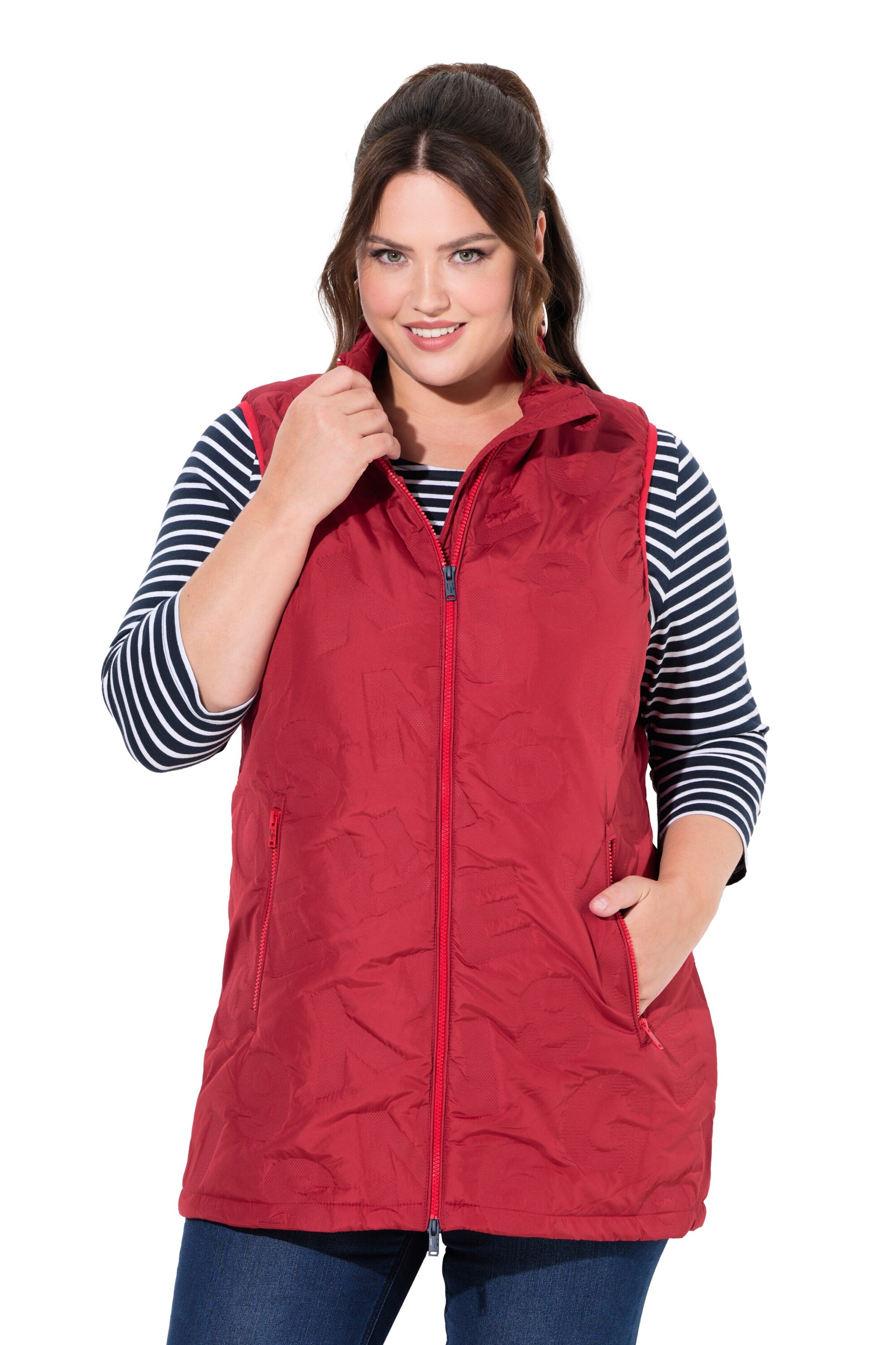 Ulla Popken Weste in Rot: Vorderseite