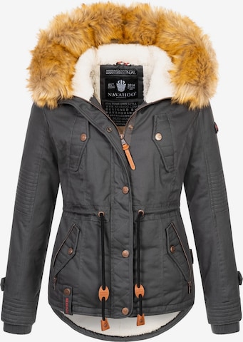 NAVAHOO Winter Parka 'Pearl' in Grey: front