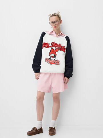 Bershka Mikina – bílá