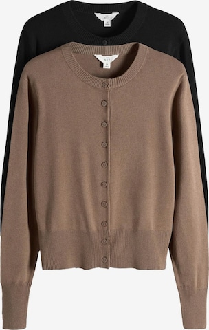 The Set Strickjacke in Braun: Vorderseite