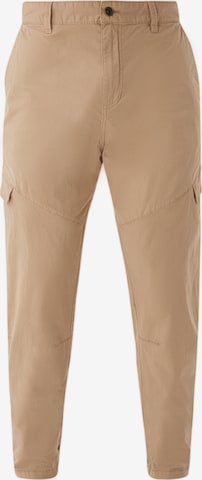 QS Tapered Cargo trousers in Brown: front